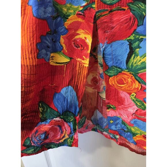 Jams World Tropical Floral Print Rayon Midi Colorful Retro Sundress, Size Medium - Picture 12 of 12